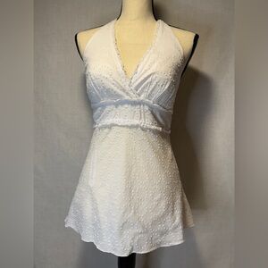 BCX White, Halter Neck, Sleeveless Top, Size Small
